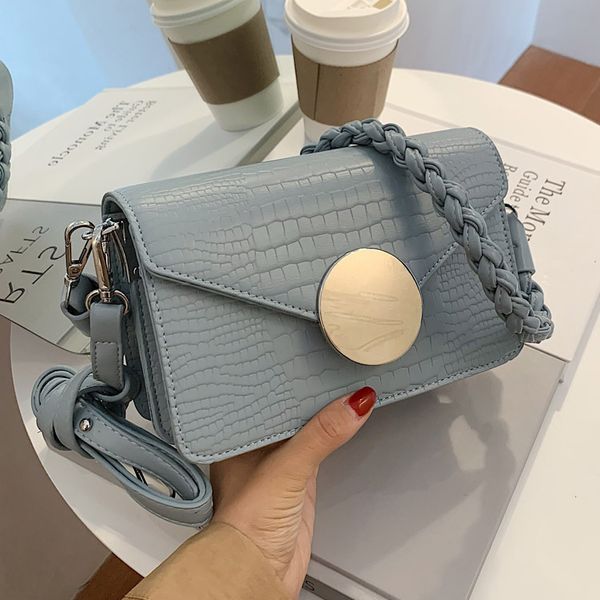 

2020 crocodile pattern square sling bag single-shoulder crossbody bag underarm
