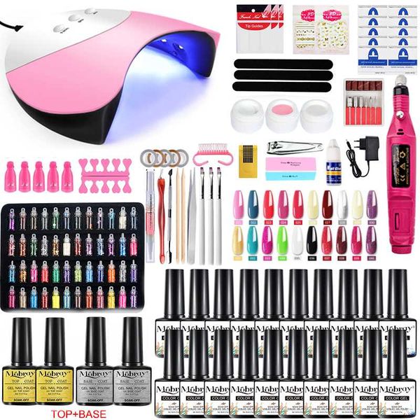 

mobray nail set nail сверлильный станок gel польский комплект 120/54 / 36w uv led лампы для инструментов маникюрный набор ногтей искусство у