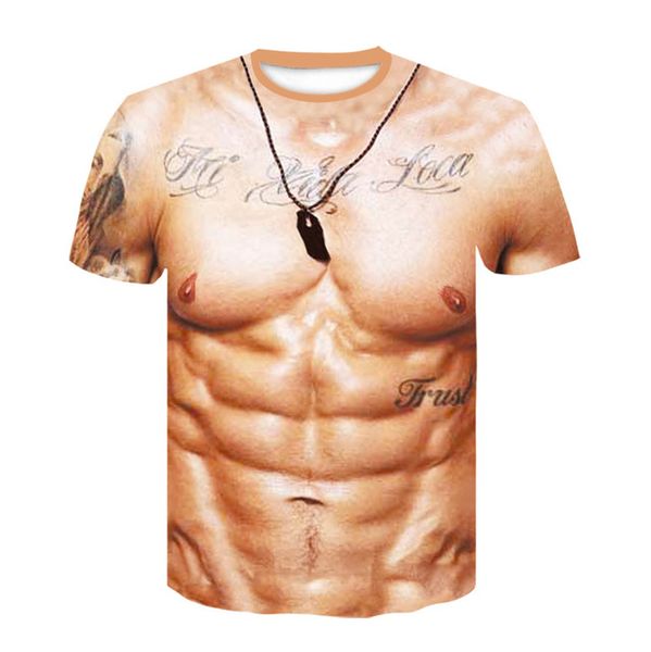 

bodybuilding simulated muscle tattoo men clothing camiseta hombre 3d print shirts kawaii hippie humor men clothing