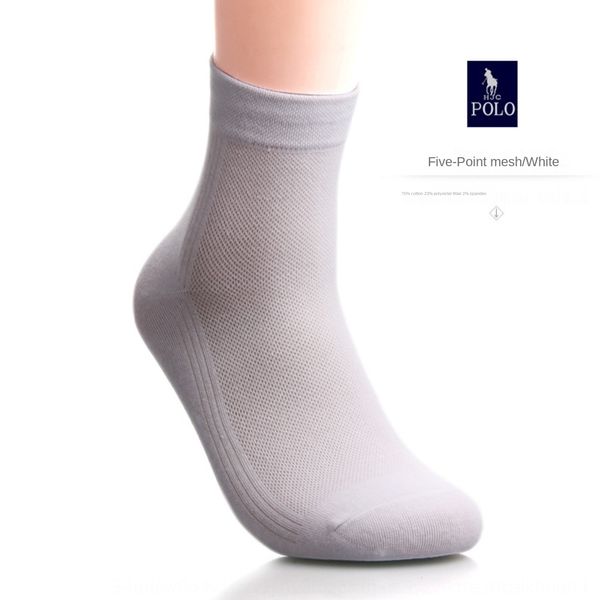 

spring and summer thin korean men's cotton five-point mesh medium medium mid-calf socks breathable sweat-absorbent men's socks m8g, Black