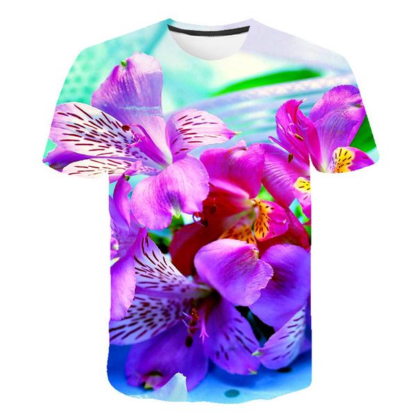 

flower fun half sleeve retro street 3d print shirts hippie funny anime men clothing