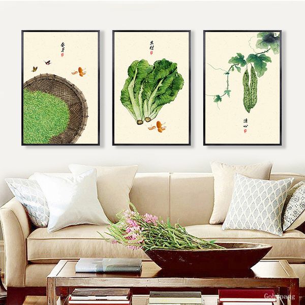 

chinese ink style living room painting sofa background wall art canvs painting painting ancient style vegetable restaurant decor