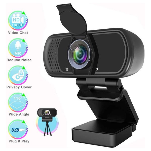 

webcams for lapdeskpc 1080p hd usb web camera live streaming video online conference fixed focus webcam with microphone dropship