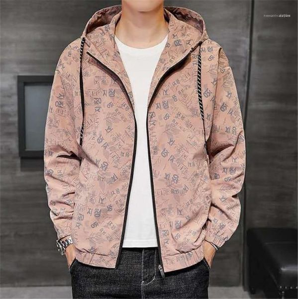 

long sleeve zipper hooded windbreaker 20fw new mens outerwear coat fashion mens designer jacket autumn casual, Black;brown