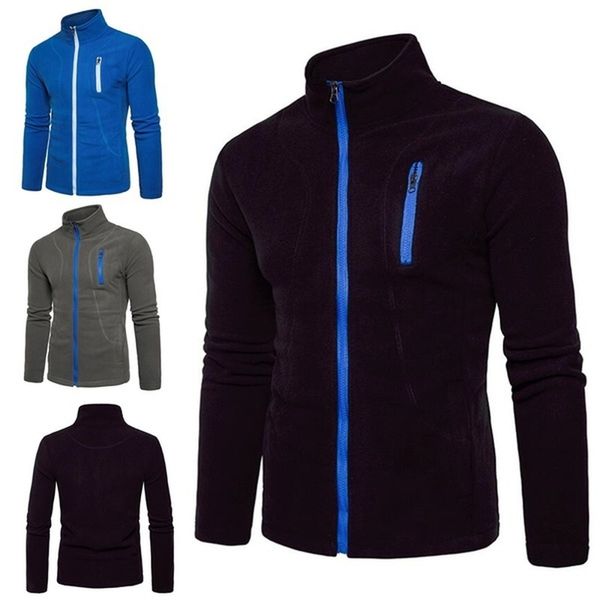 

zogaa brand 2020 mens sweatshirt casual patchwork zipper jacket coat warm breathable cardigan casual sports zipper sweatshirts, Black