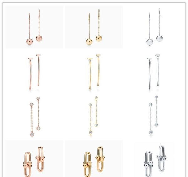 

original 100% s925 sterling silver ball u- shape trendy european and american style earrings women logo fine01, Golden;silver