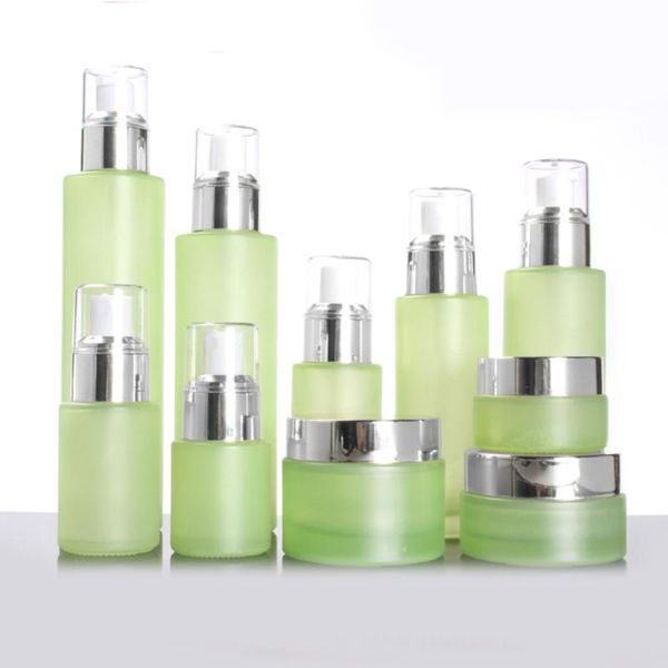 

storage bottles & jars 120ml green frosted round lotion bottle,4oz spray bottle