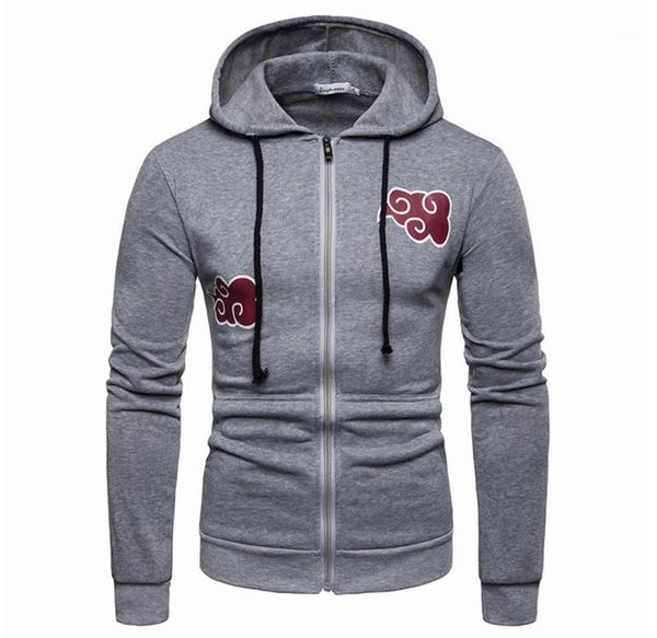 

long sleeve naruto print males hoodies fashion loose males clothing cartoon print mens designer hoodies casual, Black