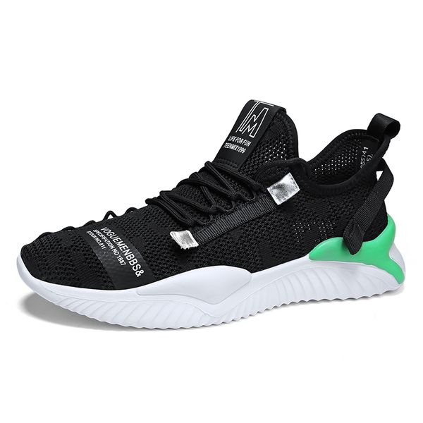 

men running shoes woven casual shoes lightweight sneakers black white comfortable non-slip outdoor sport
