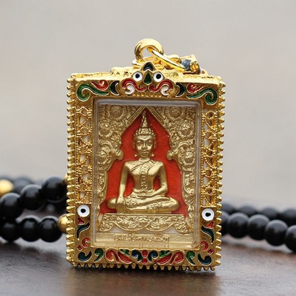 

vintage golden buddha amulet pendant necklace fashion bead chain thailand buddha amulets pendants jewelry necklace amu2001, Silver