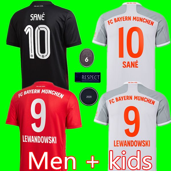 

6 cup 20 21 sane coutinho soccer jersey lewandowski hernandez nianzou muller football shirt men kids set munchen 2020 2021, Black;yellow