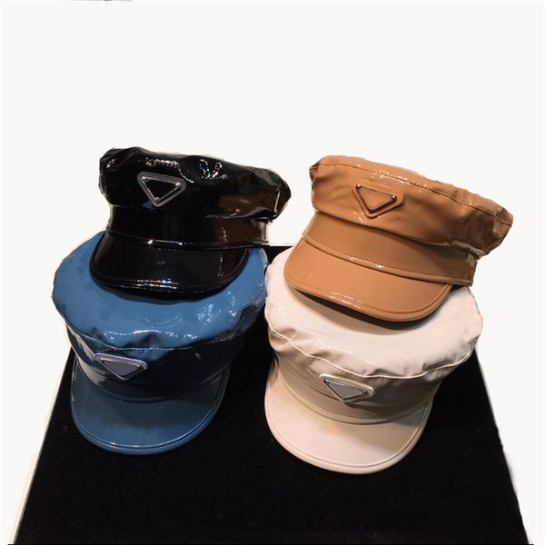 

military cap hat 2020 autumn and winter leather berets caps casual wild newsboy hats lambskin cap high quality, Blue;gray