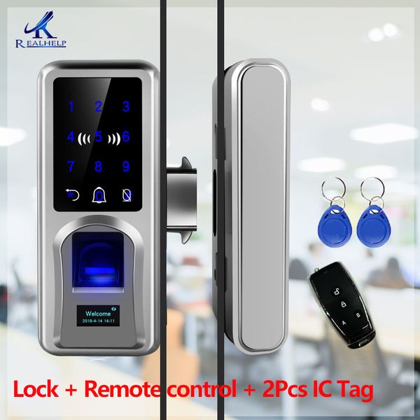 

smart lock fingerprint door glazing remote touch screen doorbell office for glass biometric access control