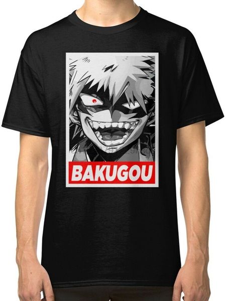 

2019 t shirt men katsuki bakugo boku no hero black tees t-shirt clothing