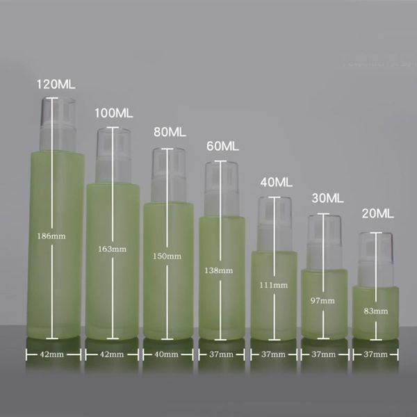 

100ml spray/lotion blue/green frosted empty cream glass bottle