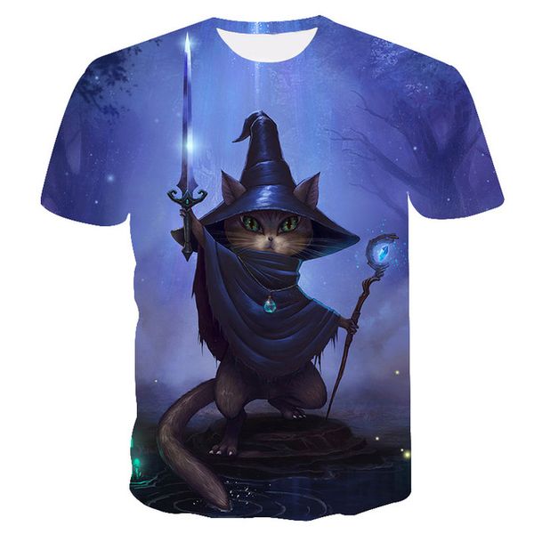 

night cat lady 3d animal 3d print shirts aesthetic anime harajuku men clothing