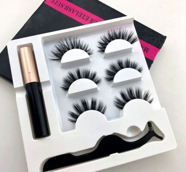 

dhl 5in1 magnet eyelash magnetic liquid eyeliner& magnetic false eyelashes & tweezer set waterproof long lasting eyelash