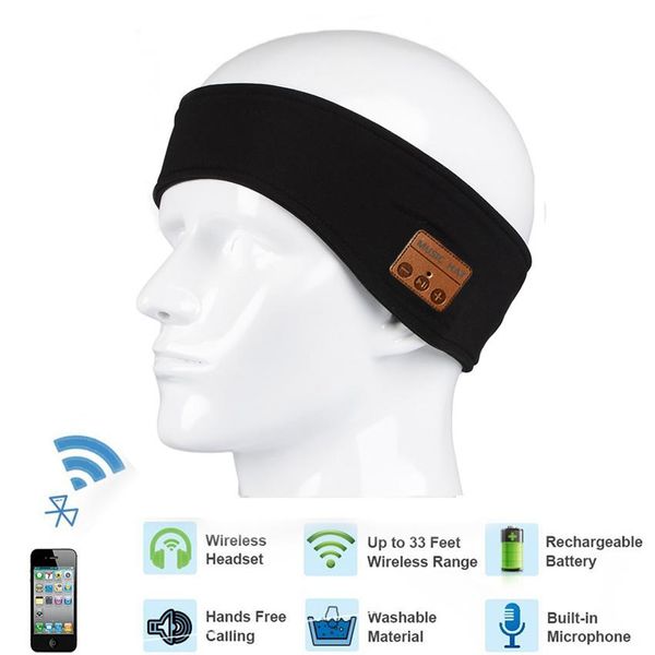 Drahtloser Bluetooth-Kopfhörer, Stirnband, Sportmusik, Mütze, Hut, Musik-Freisprech-Headset mit Mikrofon-Lautsprecher für Smartphone, Mobiltelefon
