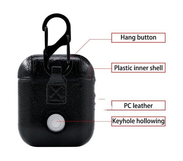 

apple earphone hook portable for keychain leather for airpod case 2 protector pu case retail with with clasp airpods shockproof cove mchqrp