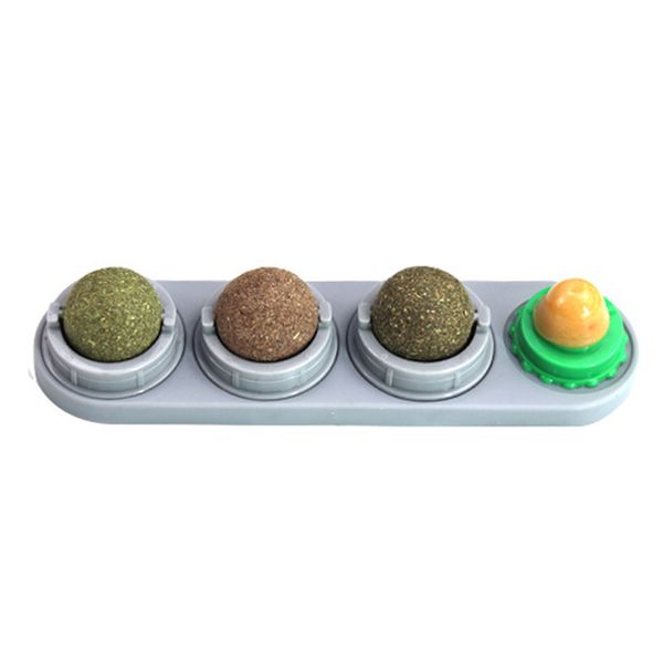 

licking treats catnip ball set with box rotatable cats toy pet supplies edible