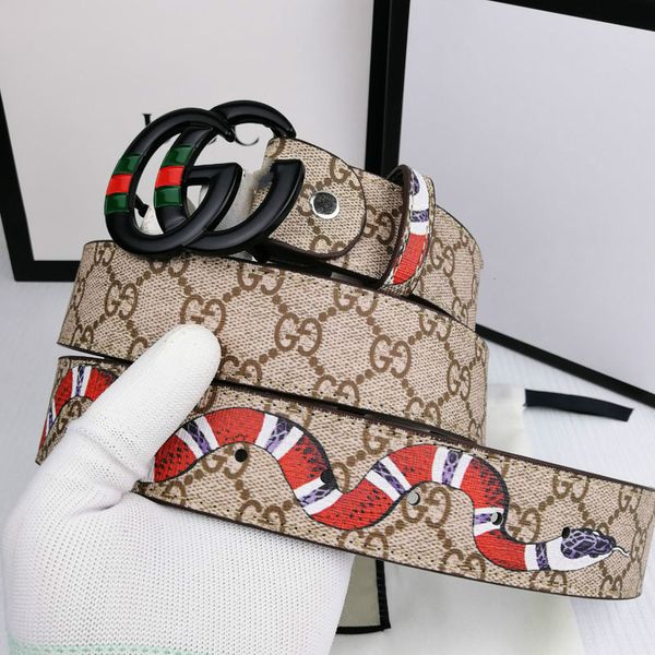 

2020 new fashion personalized color printed snake belt men's fashion designer belt for men and women