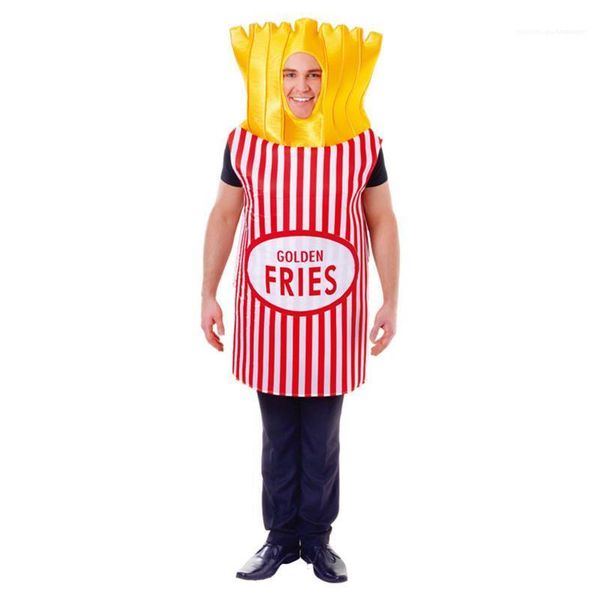 

pizza cosplay mens funny party dress halloween theme costume french fries, Black;red