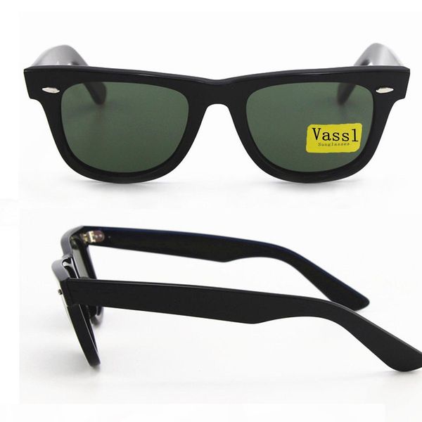 

new summer western style women vassl sunglasses retro big angle black frame green plank men sun glasses 50mm len uv400 with box, White;black
