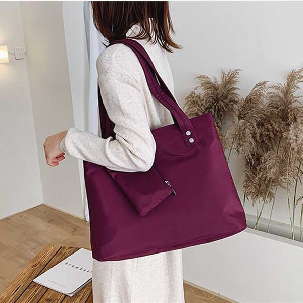 

oxford large capacity long shoulder handbag shopping tote bag beach handle bags 2 piece set women designer nylon handbags