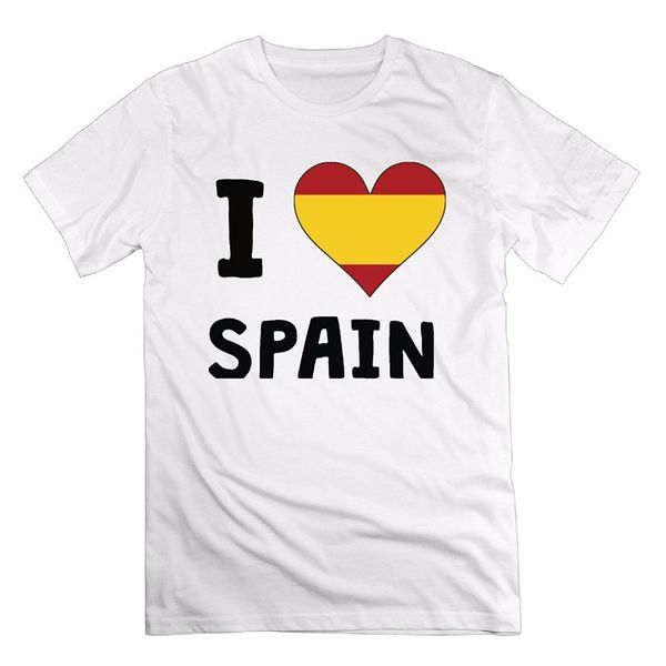 

fashion creative design summer sale i love heart spain logo mens o neck cotton t shirt