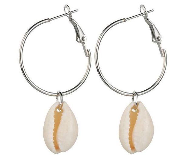 

sea shell earrings for women gold silver color metal shell cowrie statement earrings 2020 summer beach jewelry shell earrings gb848