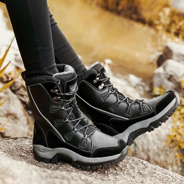 

weweya waterproof black winter boots women platform sneakers boots warm snow shoes outdoor high shoes woman 42