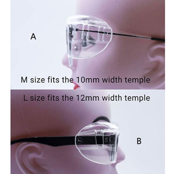 

6 pairs safety eye glasses side shields clear flexible slip on eyeglasses shield, Silver