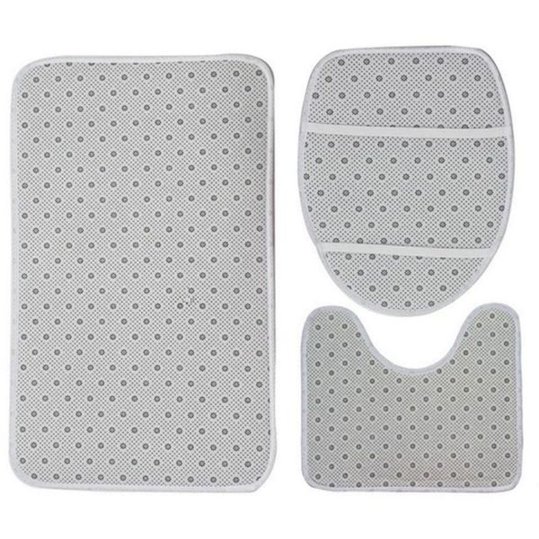 

4 piece shower curtain sets with non-slip rug, toilet lid cover, bath mat q39b