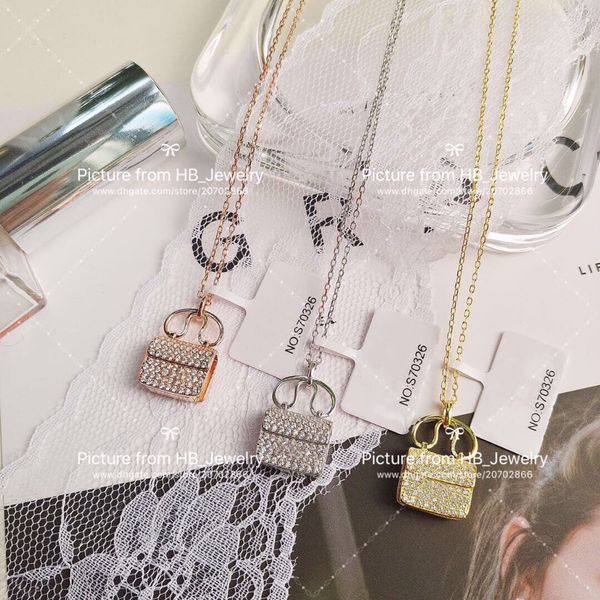 

925 sterling silver high version bag necklace iced out chains for lady design women party wedding lovers gift jewelry for bride with box