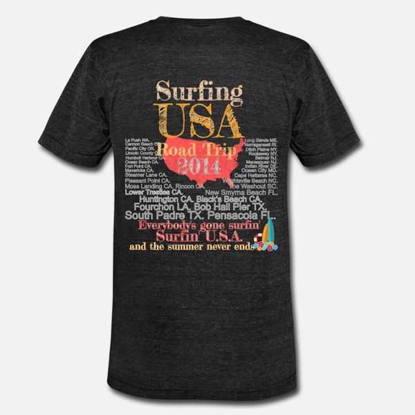 

usa surfing road trip t shirt men designing short sleeve euro size s-3xl pictures fitness new style summer style natural shirt