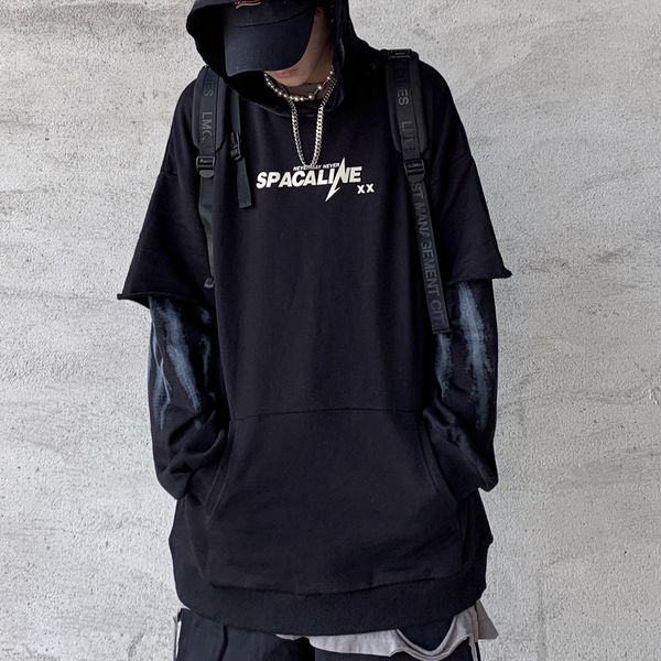 

hoodie swatshirt autumn winter hooded pullover mens cotton hip hop streetwear hoodie black