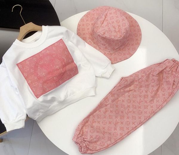 

новая весна и осень мальчиков и девочки костюмы случайный балахона и детская спортивная одежда, два комплекта, White