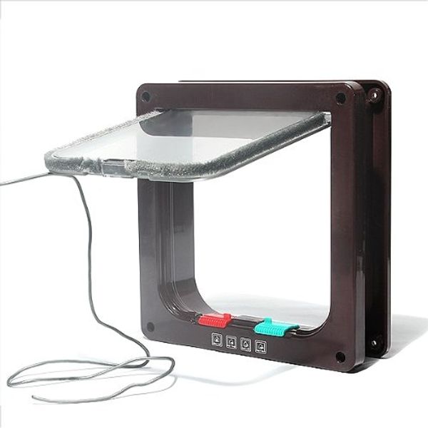 

pet door hatch coffee 4 positions for cat dog