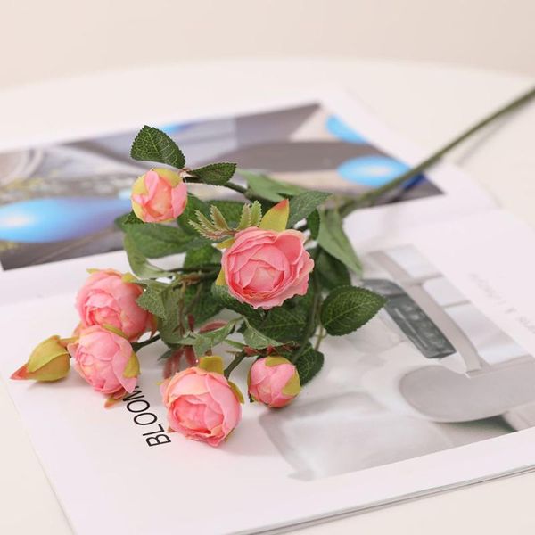 

14 heads artificial rose flower bouquet wedding decoration silk fake flowers holding party garden supplies floral bouquet