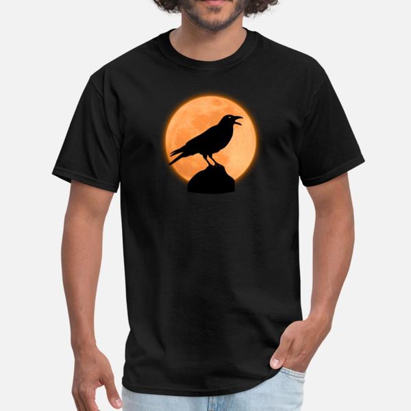 

raven crow bird moon witchcraft gothic gift t shirt men designing tee shirt plus size 3xl standard anti-wrinkle funny summer style shirt