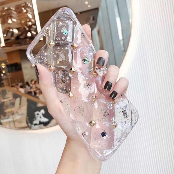 

cgjxsepoxy diamond bling glitter transparnt clear back cover case for iphone 11 pro max xr xs max 6 6s 7 8 plus