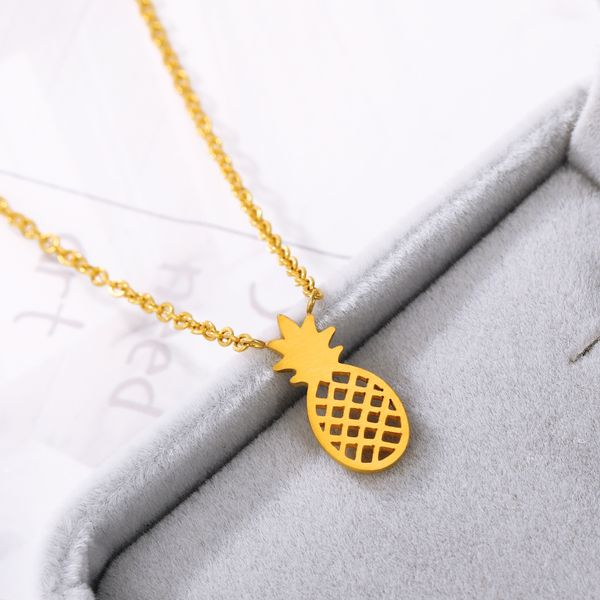 

pineapple necklaces pendants in gold color dainty jewelry stainless steel long necklaces for women 2020 friendship gifts bff, Silver