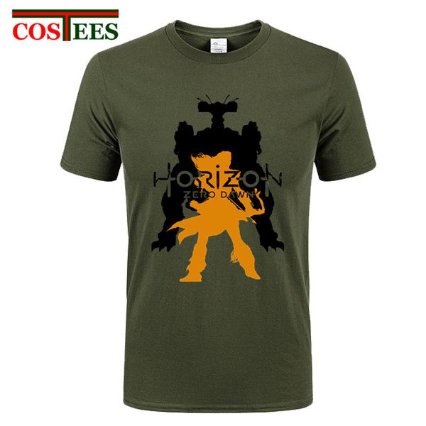 

2017 горячей консольной игра горизонт zero dawn машина и aloy футболка новой игры поклонники моды тенниска качество монстр рубашка высокой о