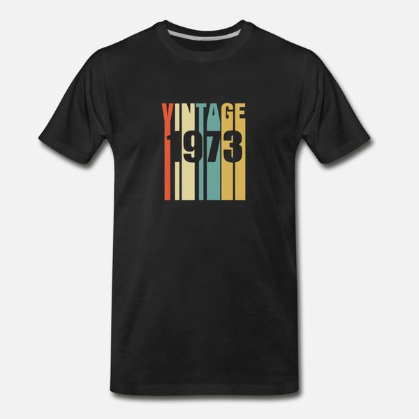 

vintage 1973 retro t shirt men printed cotton s-xxxl cool gift authentic spring autumn family shirt, White;black