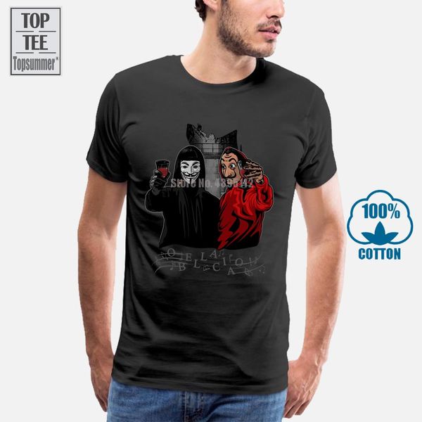 

la casa de papel bella ciao t-shirt man short sleeve men's t shirt house of paper el profesor tees plus size 4xl 5xl