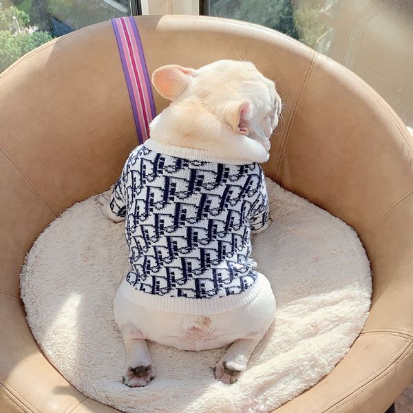 

teddy bulldog schnauzer dog sweaters fashion letter jacquard warm pet sweatshirts autumn winter outdoor pet apparel s-xxl