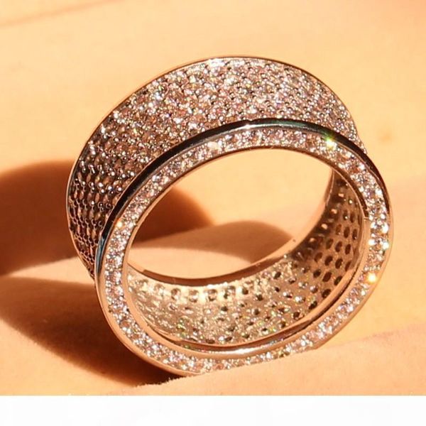 

марка ювелирных изделий класса люкс полный 320pcs белый топаз diamonique 10kt белое золото заполненные gf смоделированы алмаз обручальное ко, Silver