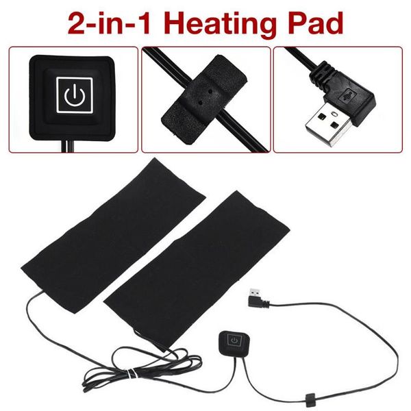 

1 set of usb electric heated pad outdoor thermal pants heating pad winter thermal weskit heating sheet, Black;blue