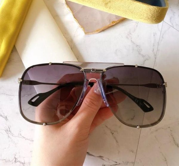 

new fashion 0739s design sunglasses uv protectio lens frameless with metal 0739 square style sunglasses popular goggle with case, White;black