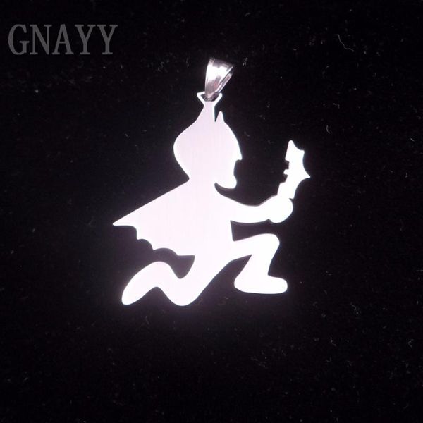 

gnayy large 2 inch hatchetman charms icp hatchet bat pendant juggalo stainless steel pendant necklace ball chain 30, Silver